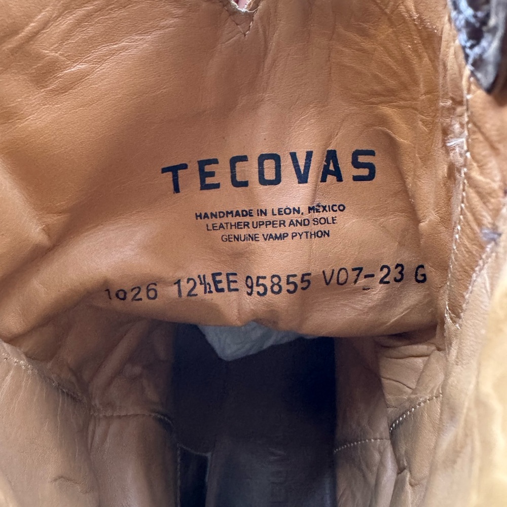 Tecovas The Barrett Python Western Boots Size 12.… - image 6